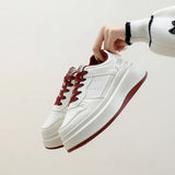 Breakj 2025 Small White Shoes Female New Korean Version Ins Female Students High Platform Sports Board Shoes Trend Versatile
