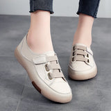 Breakj Little White Shoes Women's New Spring British Wind Small Leather Shoes Casual Beef Bottom Leather Bean