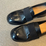 British Style Small Leather Shoes Shoes Female Black Thick Heel Single