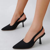 Women Simple Blue Slingback Pumps Summer 2022 Elegant Pointed Toe High Heels Shoes Woman Solid Thin Heel Sandals for