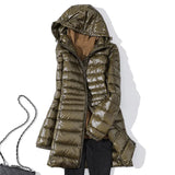 Women Puffer Jackets Ultralight Duck Down Jacket 2023 New Autumn Winter Portable Hooded Parka Coat Windproof Outwear 6XL