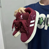 Breakj Board Shoes Niche Design Red Wine Dopamine Matching Color Increased Not Smelly Feet Versatile Fashion New Hot