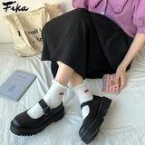 Shoes Platform Mary Janes Shoes Patent Leather Women Buckle Strap Dress Shoe zapatos mujer Black shoes for