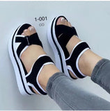 New Large-Size Thick-Soled Sandals Women's Flat-Soled Velcro Women's Beach