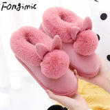 Slippers For Women Winter Warm Cotton Slippers Ladies Winter Velvet Home Floor Thick Bottom Cartoon House leisure