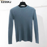 clothes Knitted woman sweaters Pullovers spring Autumn Basic women's jumper Slim women's sweater cheap pull long