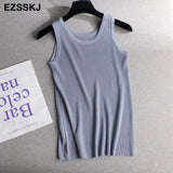 summer Women o-neck Knitted tank top baisc camis casual Sleeveless vest Female slim tanks short