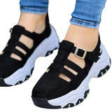 Breakj Thick-Bottomed Buckle With Casual Sandals 2025 New Thick Low Round Head Hollow Single