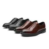 Breakj Men's Leather Shoes Business Leather Shoes Men Korean Version Young British Wedding Shoes Groom Casual Shoes