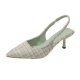 Style Xiaoxiangfeng High-Heeled Baotou Sandals Women's 2023 New Summer Thin-Heeled Pointed Set