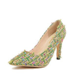 Ladies Pontied Toe Slip on High Heels Pumps Women Elegant Fashion Hot Sale Classic Office Lady Shoes Woman Zapatos De
