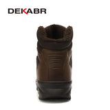 Split Leather Men Waterproof Warm Boots Men Casual Shoes Fashion Ankle Boots For Men High Top Outdoor Winter Men