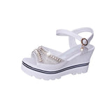 Female Summer 2023 New Solid Color Female Sandals Wedge Wedge Waterphone Fashion Women's