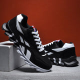 Men Running Shoes PU Leather Blade Sneakers High Quality Outdoor Light Breathable Sport Athletic Men Shoes Male