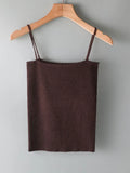 basic women tank top Summer white knit tank top Women sexy knitted camisole sleeveless strip