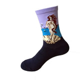 Cotton Socks Funny Oil Painting Fashion Happy Socks Night Winter Male Female Colorful Print Van Gogh Art Sock one