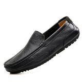 Men Casual Shoes Luxury Brand Genuine Leather Mens Loafers Moccasins Soft Breathable Slip on Boat Shoes Plus Size