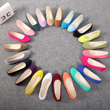Flat Shoes Trend Simple Sweet Classic Candy Colors New Autumn Summer Casual Flock Flats Boat Cute Girls Flats Office