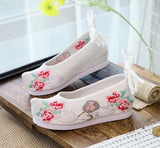 Breakj Shoes Hanfu Shoes Ancient Style Female Embroidered Cloth Shoes Inside The Raised Head Ancient Costume Shoes Cloth Shoes