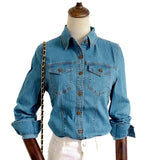 Shirts Denim Jean Shirt Blouse Tops New 2020 Spring Summer Ladies Jeans Shirts Casual Womens Blusas Long Sleeve Female