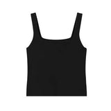 quality chic basic U-NECK Summer white knit Women tank top sexy sleeveless t-shirt vintage top casual crop top t