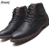 Size Men's Boots Zipper Short Boots Men's Shoes Autumn and Winter High-top Shoes Retro Desert Work