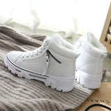 Ladies Shoes 2021 New Lace Up Women Sneakers Snow Ankle Boots Waterproof Warm Platform Woman