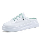 half slippers women's outer wear fashion 2021 new summer women's shoes mesh breathable white shoes Korean shoes
