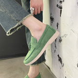 Breakj Summer New Sweet Women's Flat Shoes Bean Shoes Autumn Lazy Solid Color Round Head Single Shoes Women 42 Large