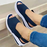 New Women Sandals Female Shoes Summer Wedge Comfortable Sandals Ladies Slip-on Flat Sandals Women Sandalias