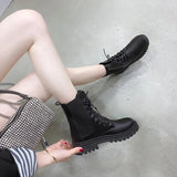 Boots Girl English Style 2023 Fall New Boots Handsome Locomotive Boots Thick-Soled Short