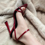 New Womens High Heel Sandals Summer Transparent Heels Luxury Rhinestone Strap Slingbacks Female Sexy Wedding