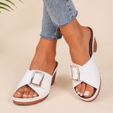 Breakj Mouth Slippers Women 2025 Summer New Size Coarse And Fang Buckle Type High Heel