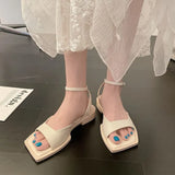 Summer New Narrow Band Women Sandal Shoes Fashion Thick Heel Ladies Elegant Rome Open Toe Sandalias Dress Pumps