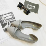 Bird New Fashion Pointed Head Shallow Mouth Side Empty Flat With Flat Bottom Pregnant Women With Versatile Single Shoes Powder Black Work Women's