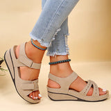 Women Sandals 2022 Wedges Heels Sandals For Summer Shoes Women Peep Toe Platform Sandalias Mujer Medium Heel Wedges Shoes