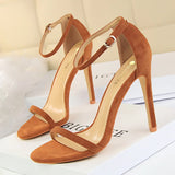 Breakj Fashion Sexy Sandals Ultra High Heel Suede Open Toe With Summer