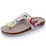 Women Cork Slippers PU Leather Woman Sandals Fashion Flip Flops For Women Mule Clogs Slippers Female