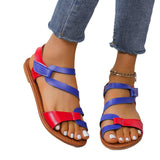 Breakj Red Candy Color Large-Size Casual Sandals 2025 Summer New Women's Shoes Magic Stick Beach