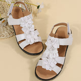 Breakj 2025 New Hollow Slope And Fish Mouth Flowers Leisure Comfortable Large Size Sandals