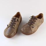 Layer Cowhide Large Size Handmade Shoes Female Farmer's Shoes Pedal Lazy Bean Shoes Retro Leather Flat