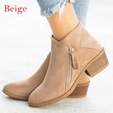 Women Ankle Boots Dropshipping Autumn Low Heels Leopard Boots Platform Sexy Ladies Khaki Pumps Boots Shoes 2021 New