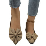 And Autumn New Bow Flying Shoes 2025 New Pointed Light-Mouthed Women's Shoes Large-Size Casual Shoes Bean