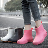 Women Rain Boots Slip-on High Quality Water Boots Waterproof Shoes Women's Rubber Rainboot Garden Galoshes Non-Slip