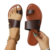 Breakj Summer New Set Of Toe Slippers Korean Version Of Leisure Cool Drag Flat Bottom Large Beach Women's