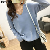 spring autumn new lazy knit oversize sweater women's pullover Korean loose bottoming shirt big