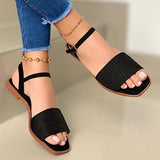 Summer Sandals Women Flats Open Toe Slip-On Outdoor Beach Flat Shoes for Women Classic Casual Solid Color Sandals 2021