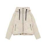 Autumn Winter Women Hooded Zipper Black Faux Leather Cotton Coat Casual Female Thick Warm Short Jacket Windproof