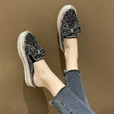 Womens Loafers Shoes Female Footwear Clogs Platform Casual Sneaker Crystal Round Toe Modis Slip-on Big Size Dress New Creepers