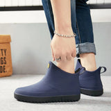 Rubber Rain Shoes Slip On Waterproof Low-Heel Tube PVC Rain Boots Work 2020 Hot Sale Men's Boots